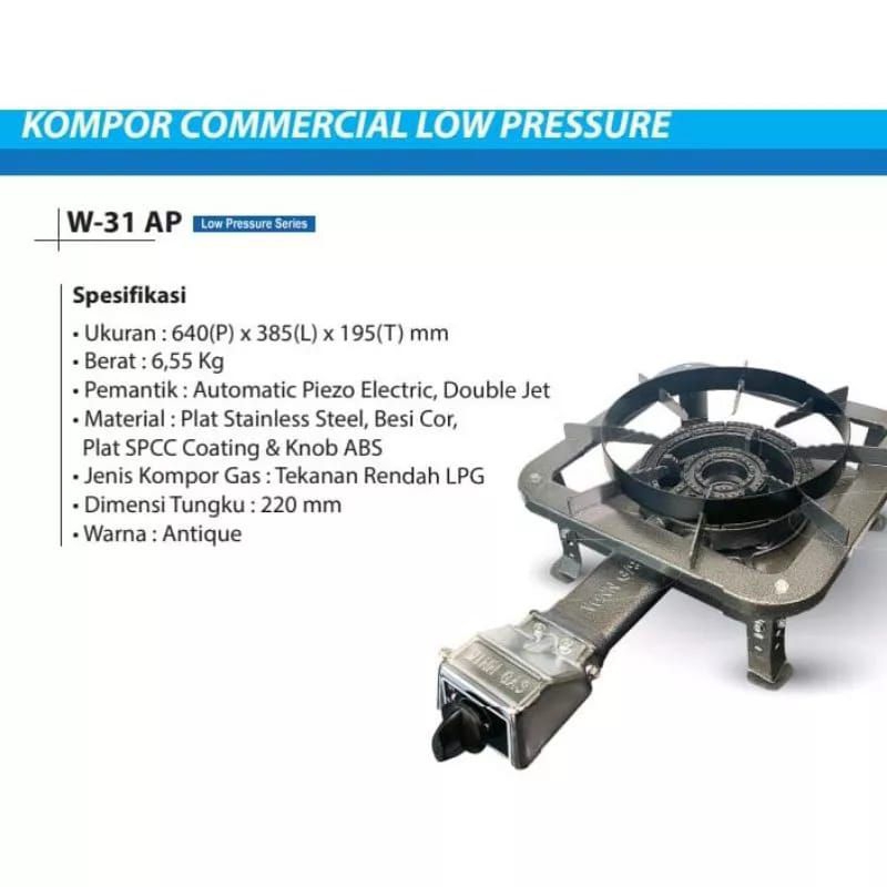 KOMPOR WINN GAS W - 31 AP / KOMPOR COR  KOMERSIL KAKI SEDANG  LOW PRESSURE