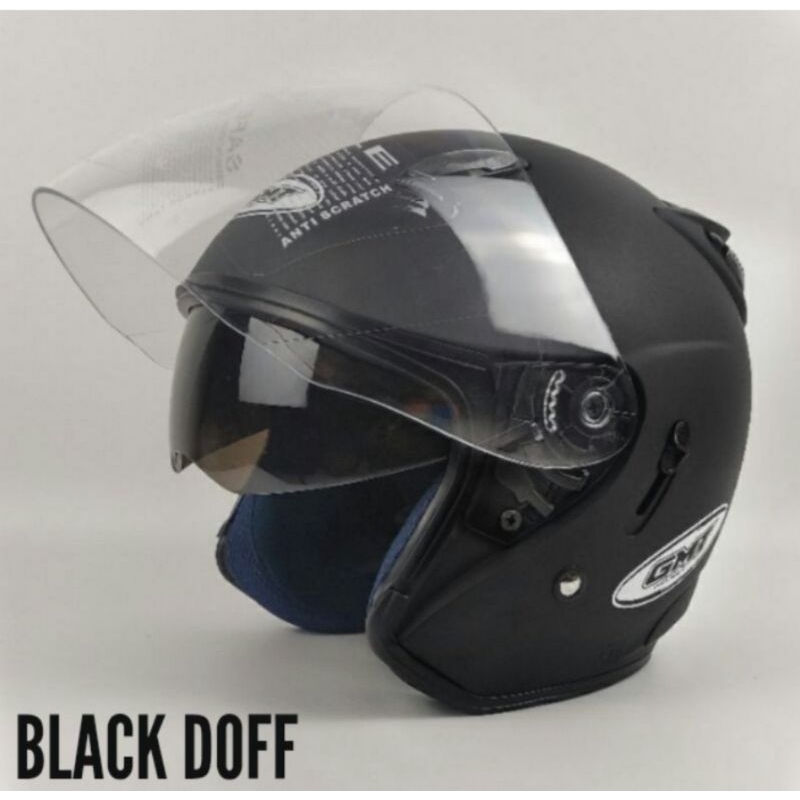 Helm Sepeda Motor Half Face Double Visor GMT Original/Helm Pria Wanita/Helm SNI/Helm Murah Army Doff