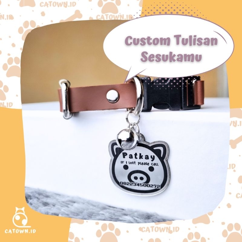 MediumD016-Kalung Anjing Custom Medium Ukuran Sedang Kalung Kucing Custom Nama Ukuran Besar Kalung kucing Maincoon catown.id