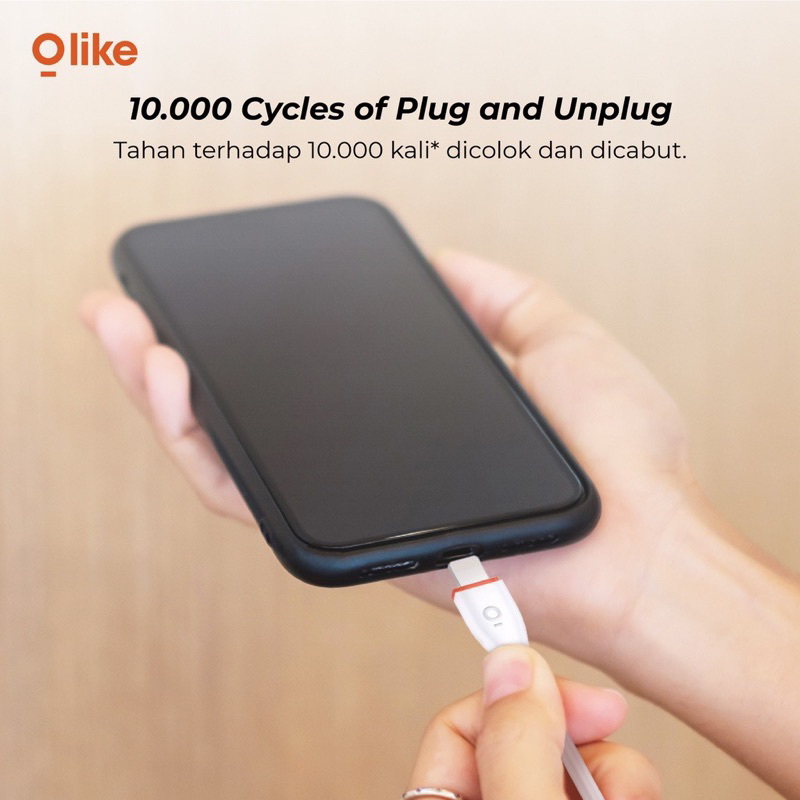 OLIKE D304M / D304C / D304L Kabel Data FAST CHARGING IPHONE/MICRO USB/TYPE-C 1M - Garansi 1 Tahun