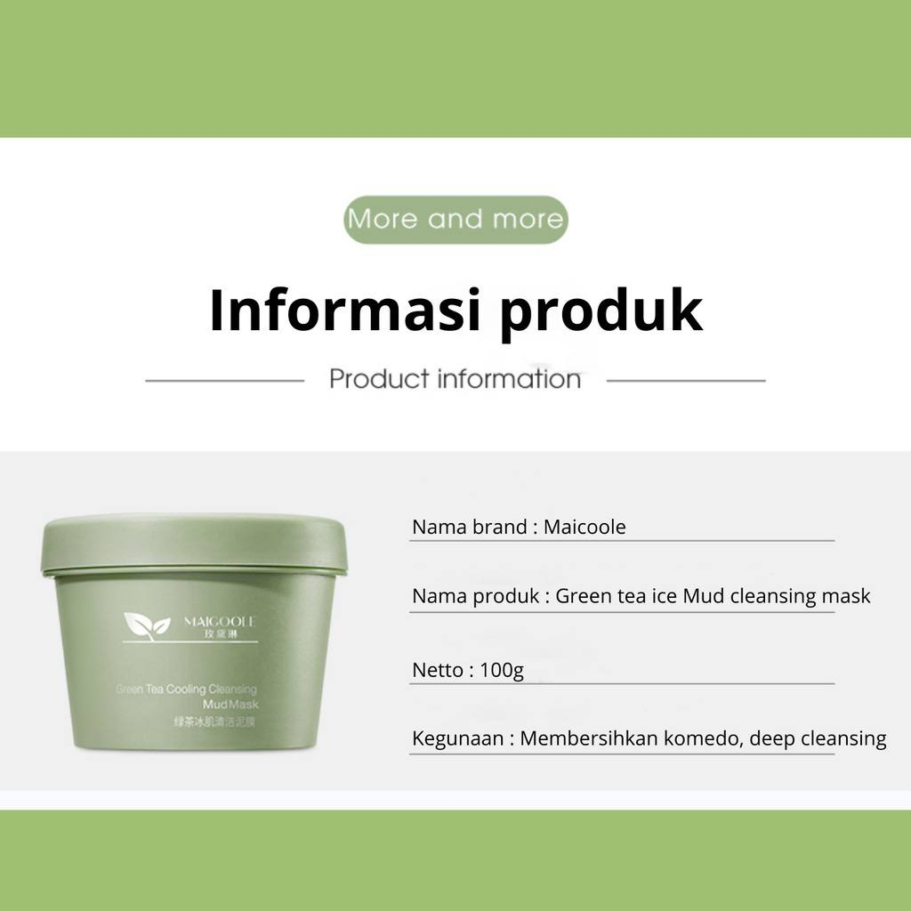 [MS][BPOM] FEALI CLAY MASK GREEN TEA PORI-PORI | MASKER WAJAH 100G VIRAL