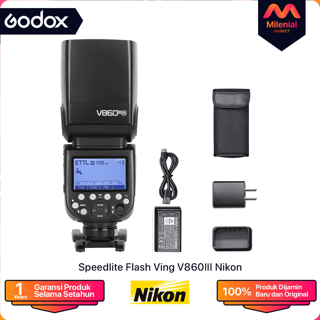 Paket Flash Godox V860III Nikon + Trigger X2T Nikon V860III N