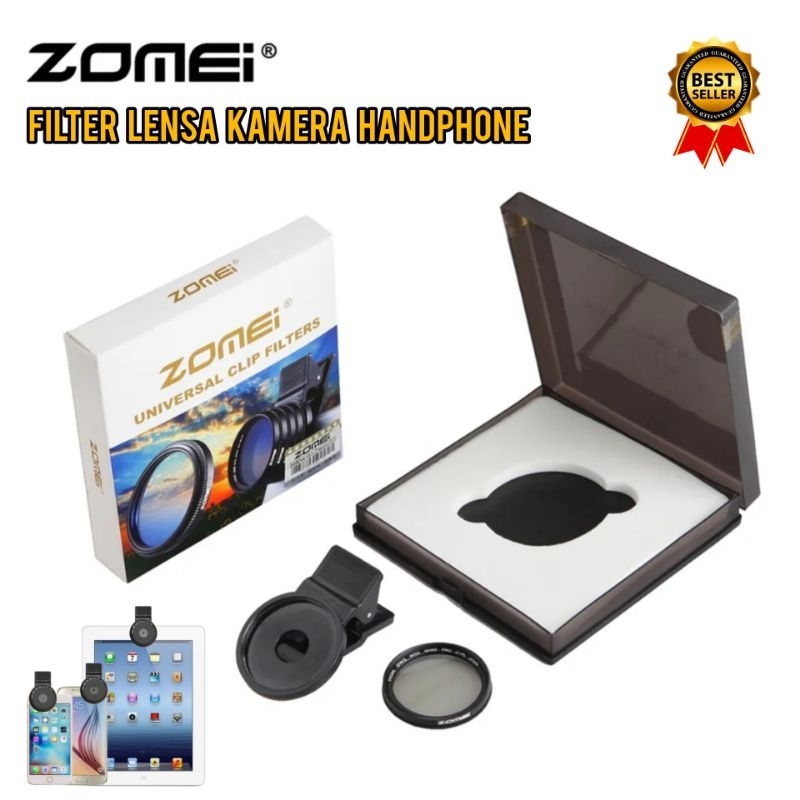 ZOMEI Filter 37mm CPL Close Up ND Star for Smartphone Filter Lensa Kamera Handphone iPhone Android Universal with Clip Adapter