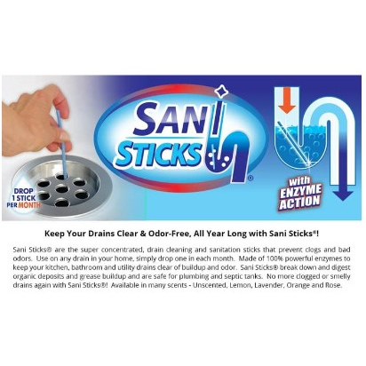 AMPUH  Pelancar sumbatan Sani Stick Drain Stick / SaniStic