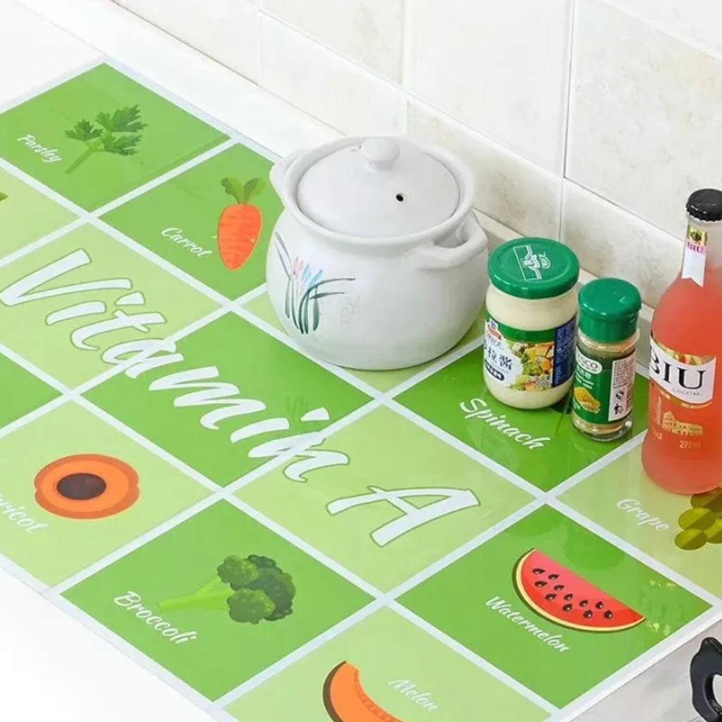 Sticker Dapur Anti Minyak 45 x 70 CM Wallpaper Dapur Kitchen Wall Sticker WC Anti Minyak Air Aluminium Foil Hiasan / Sticker Dinding Anti Panas