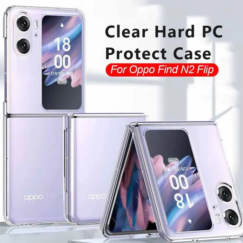 Transparan Hard Slim Clear Oppo Find N2 Flip case Cover Casing