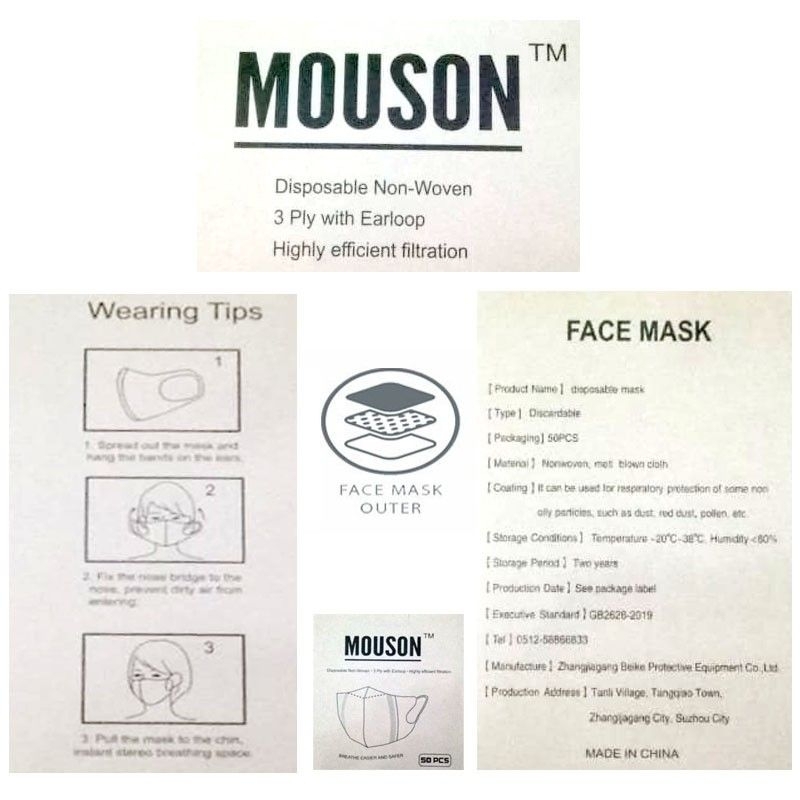 MOUSON MASKER DUCKBILL 1 BOX ISI 50 PCS / MASKER / DUCKBILL