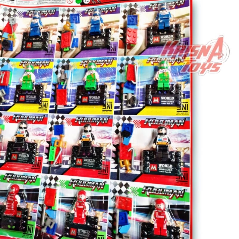 MAINAN BALOK SUSUN FIGURE FORMULA ONE/BRICKS DRIVER MOBIL BALAP