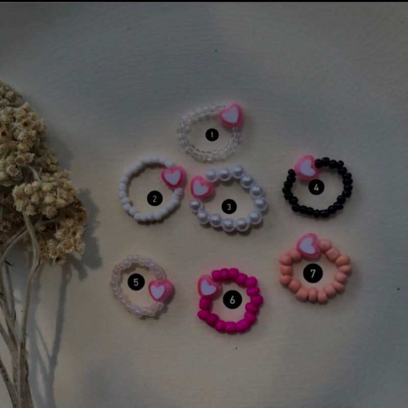 cincin manik/cincin love/cincin astetic/Cincin manil love pink