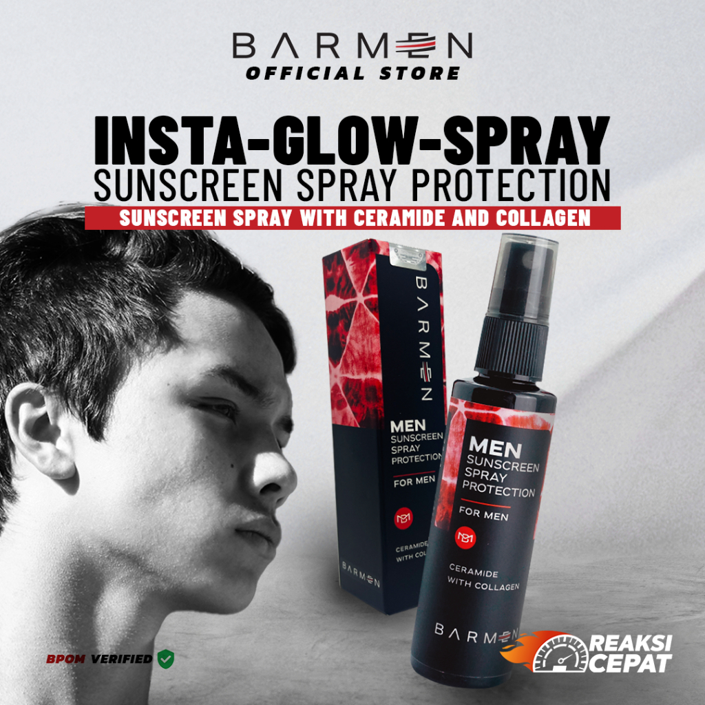 BARMEN Sunscreen Spray Protection | Sun Screen Pelingdung Wajah dari Sinar UV Matahari | Sun Blok Sun Care Original 100% Barmen Official