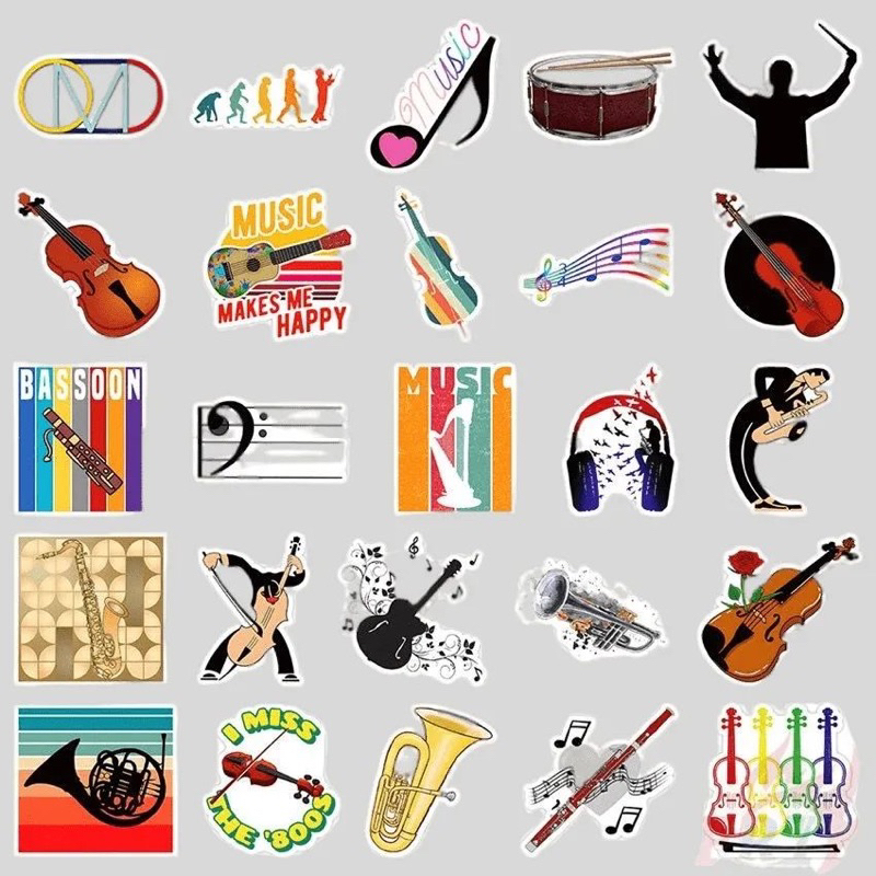 

Stiker Musik Orkestra Pernak Pernik Pentatonic Music Aksesoris Alat Musik