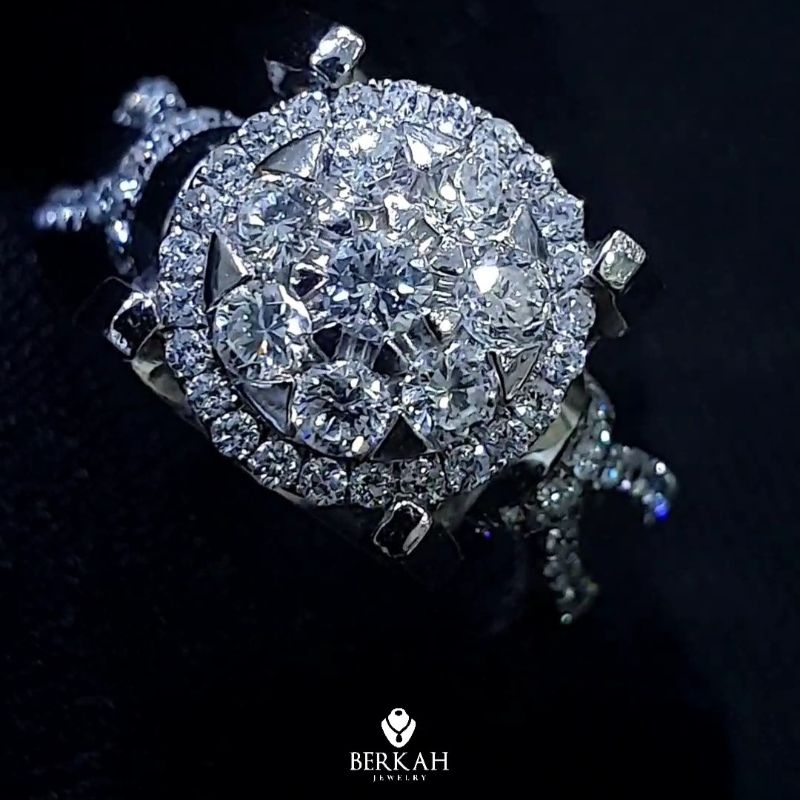 Cincin emas berlian eropa asli natural diamond bersertifikat