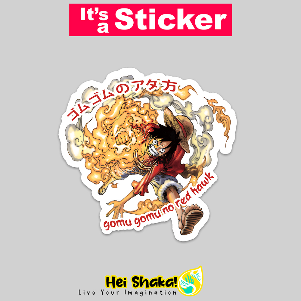 

Stiker Luffy Gomu Gomu No Red Hawk One Piece Anime Sticker Bahan Vinyl Anti Air