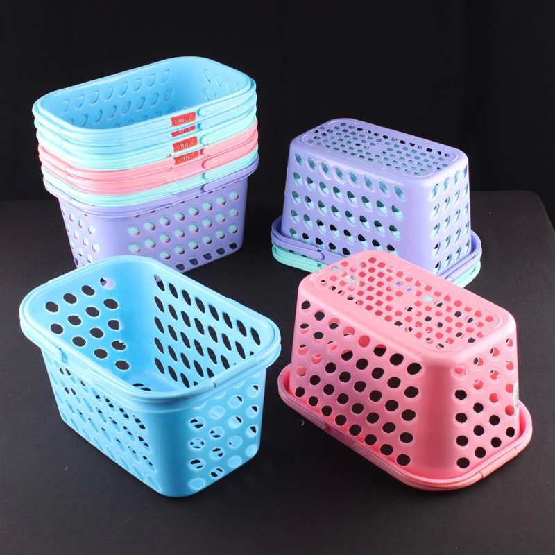 Keranjang Sabun Buah Souvenir Mainan Segi Plastik Viola Keranjang Serbaguna