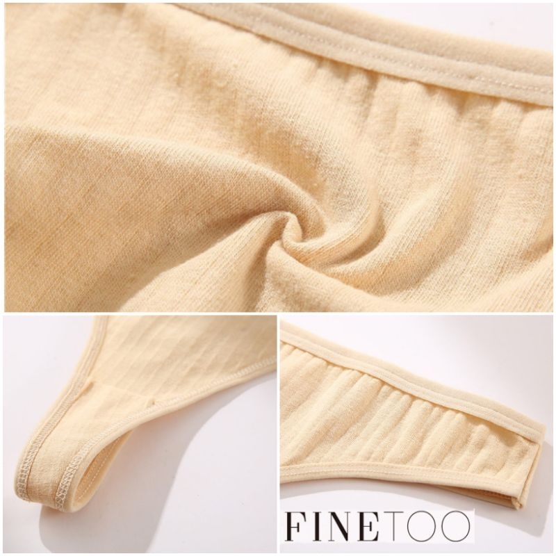 FINETOO FT67 Sexy Celana Dalam Wanita High Waist Thong Women Cotton Panty Soft G-string