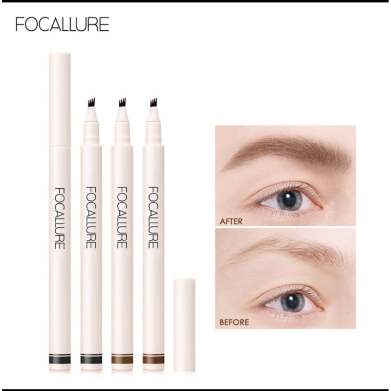 FOCALLURE FA161 Anti air Pensil Alis 4 Garpu Natural Eyebrow Pen-3warna(BPOM)