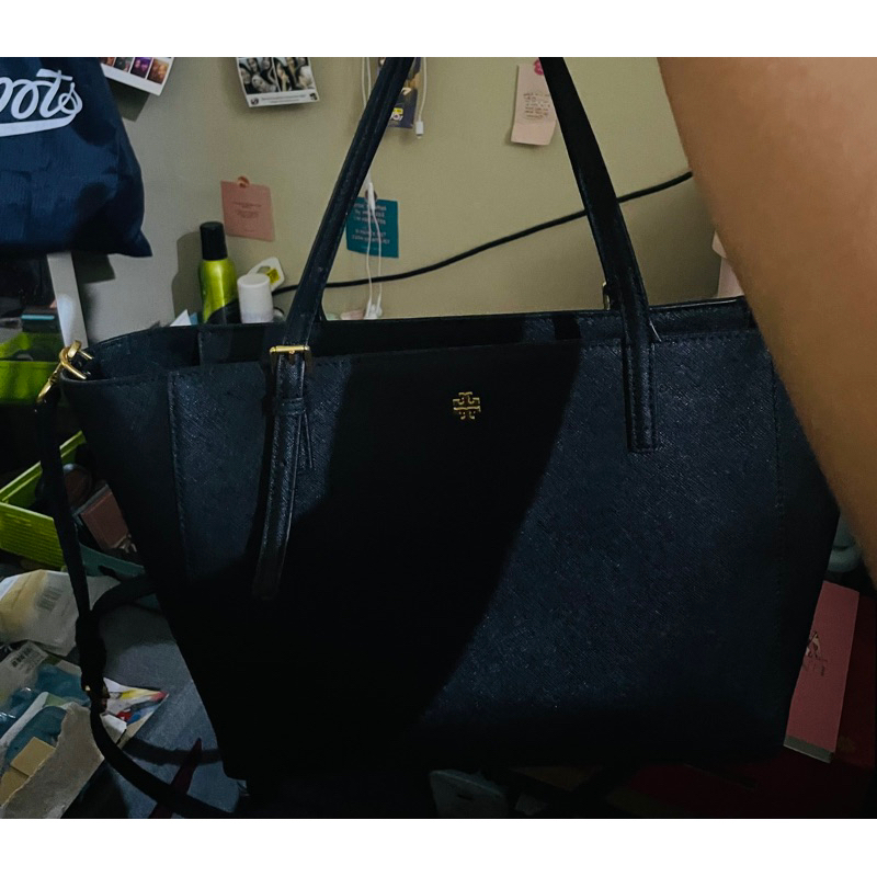 Preloved GOOD CONDITION ‼️ Tory Burch Emerson Small Tote Bag Black