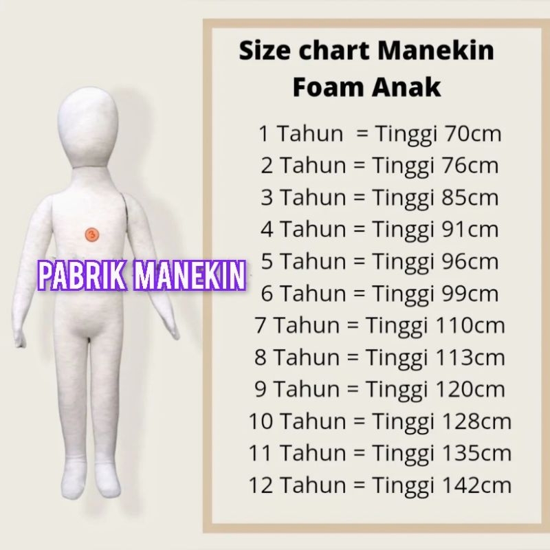 manekin full body anak / manekin anak import / Manekin anak busa / Manekin anak full body / manekin 