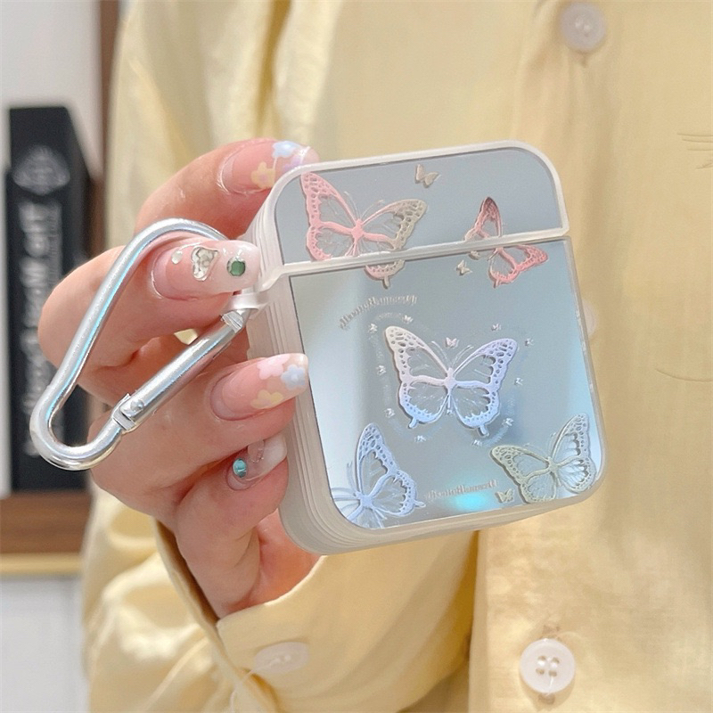 Butterfly Mirror Softcase Cermin Kupu for Airpods 1 2 Pro 3 Case Airpods Inpods TWS Lucu