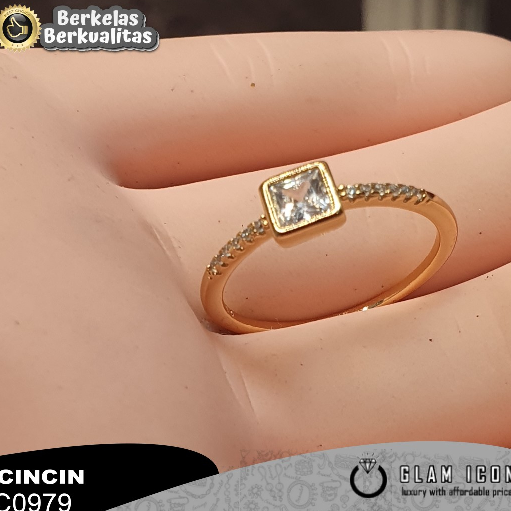 Cincin Wanita motif Mata kotak simple C0979 CCG