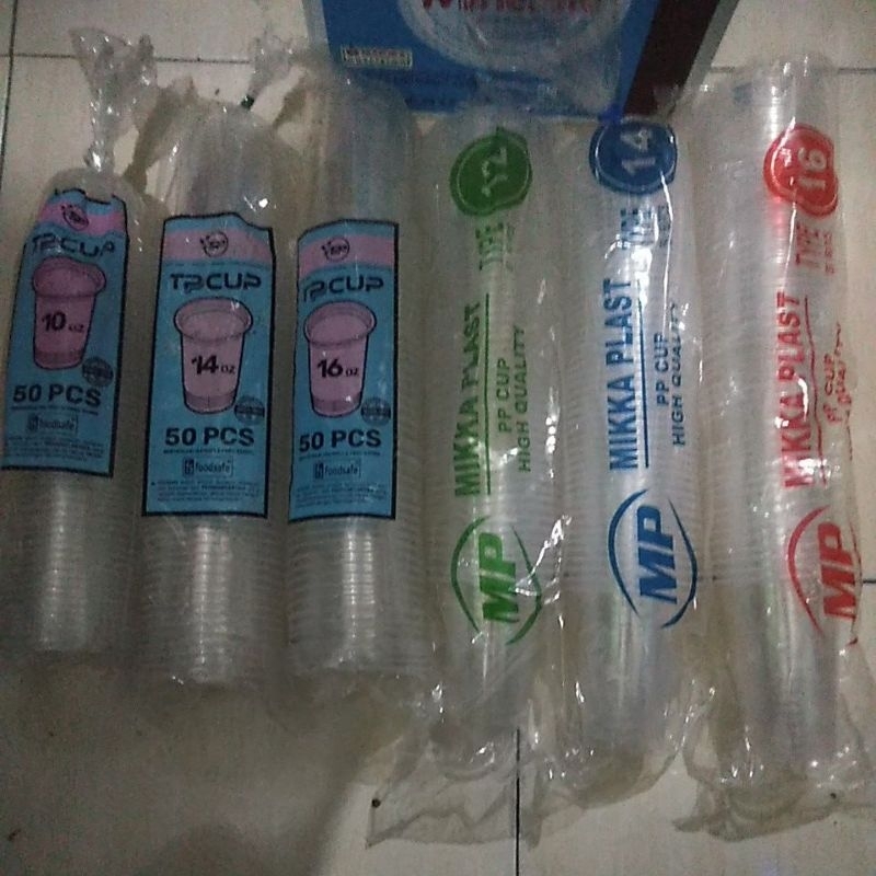 

Ukf5Pc6F4H (Kuliner.Kita) Cup Gelas Mp Tp Plastik 10 12 14 16 Oz