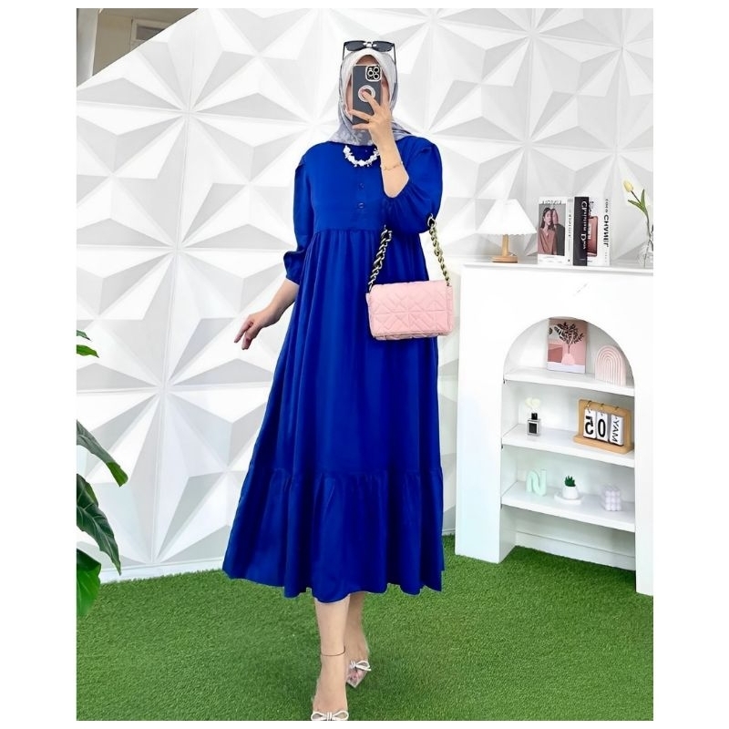 MIDI DRESS ADINDA TERBARU BAHAN DIAMOND/NAYA DRESS MIDI TERBARU/FASHION WANITA KEKINIAN/KIRANIA MIDI RACHEL MIDI/FAR MOSLEMSTORE