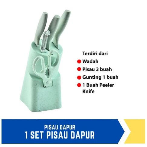 Pisau Set 5 in 1 Kerami / Peeler Knife + Gunting + Pisau Set Dapur Komplit