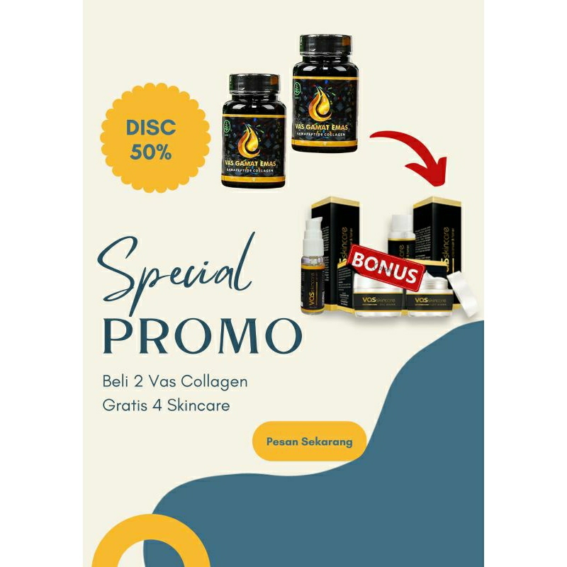 PROMO 2BOTOL VAS COLLAGEN BONUS 1PAKET VASSKINCARE