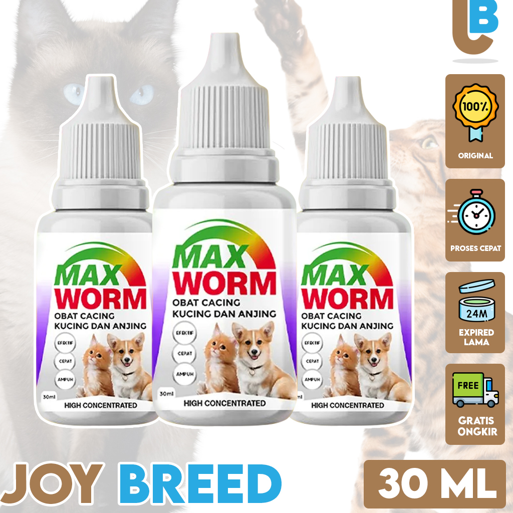 OBAT CACING KUCING TETES MAX WORM 30 ML CAIRAN PEMBASMI CACING KUCING ANJING