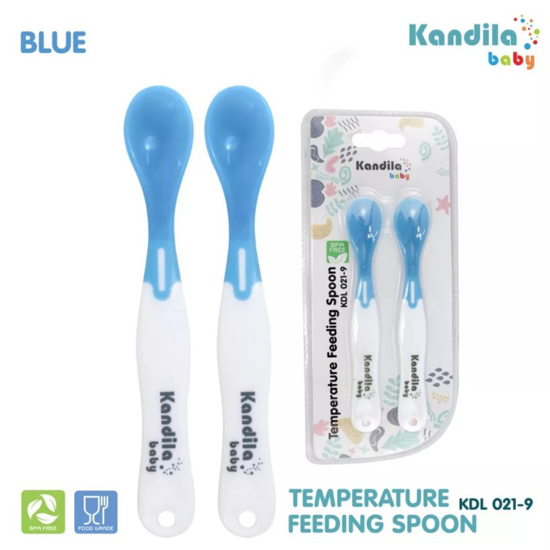 Kandila Temperature Spoon Sendok Makan MPASI Bayi Sensor Panas Silikon GIGITAN Bayi Empuk Heat Sensor