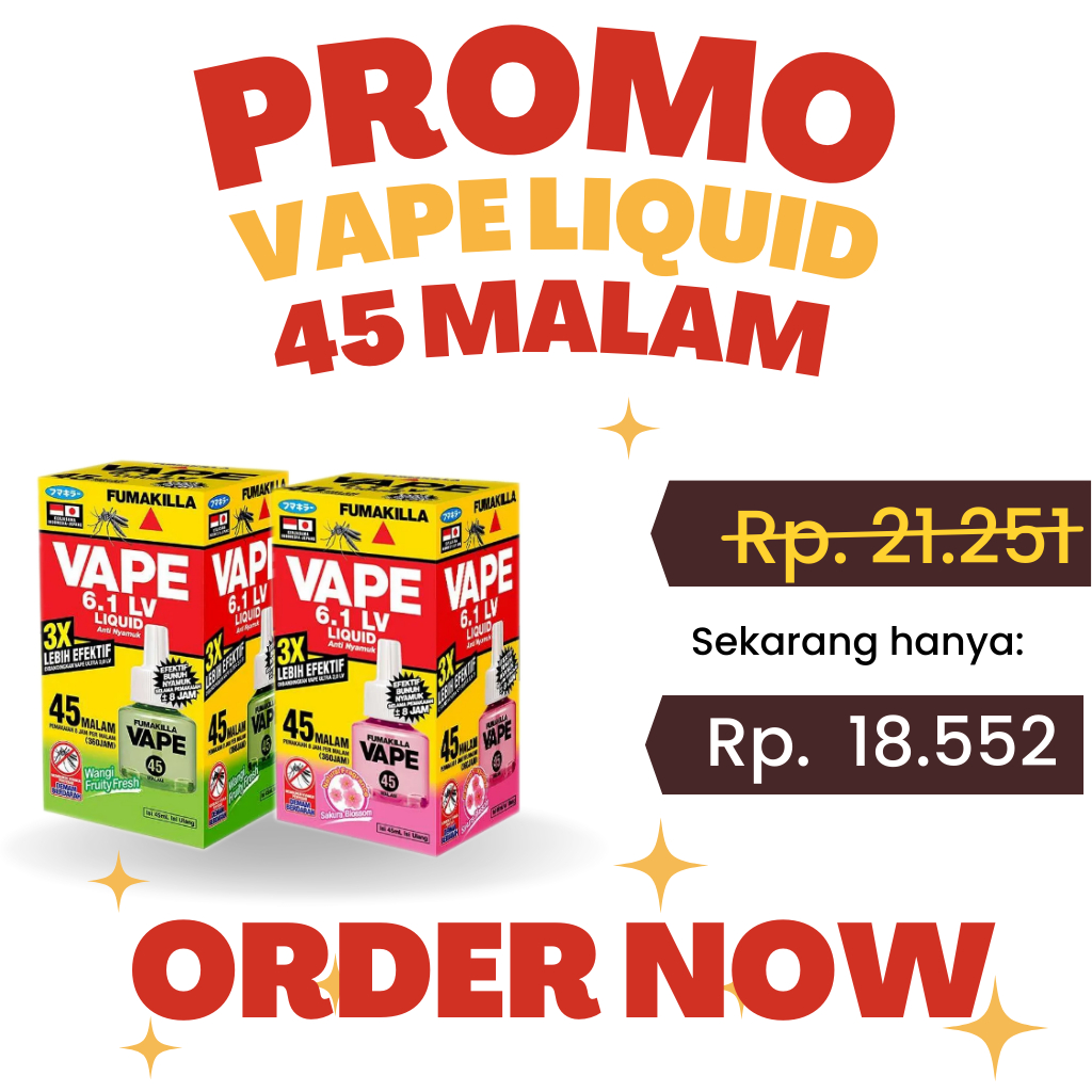 PROMO MURAH Fumakilla Vape Liquid Refil 45 - 90 Malam