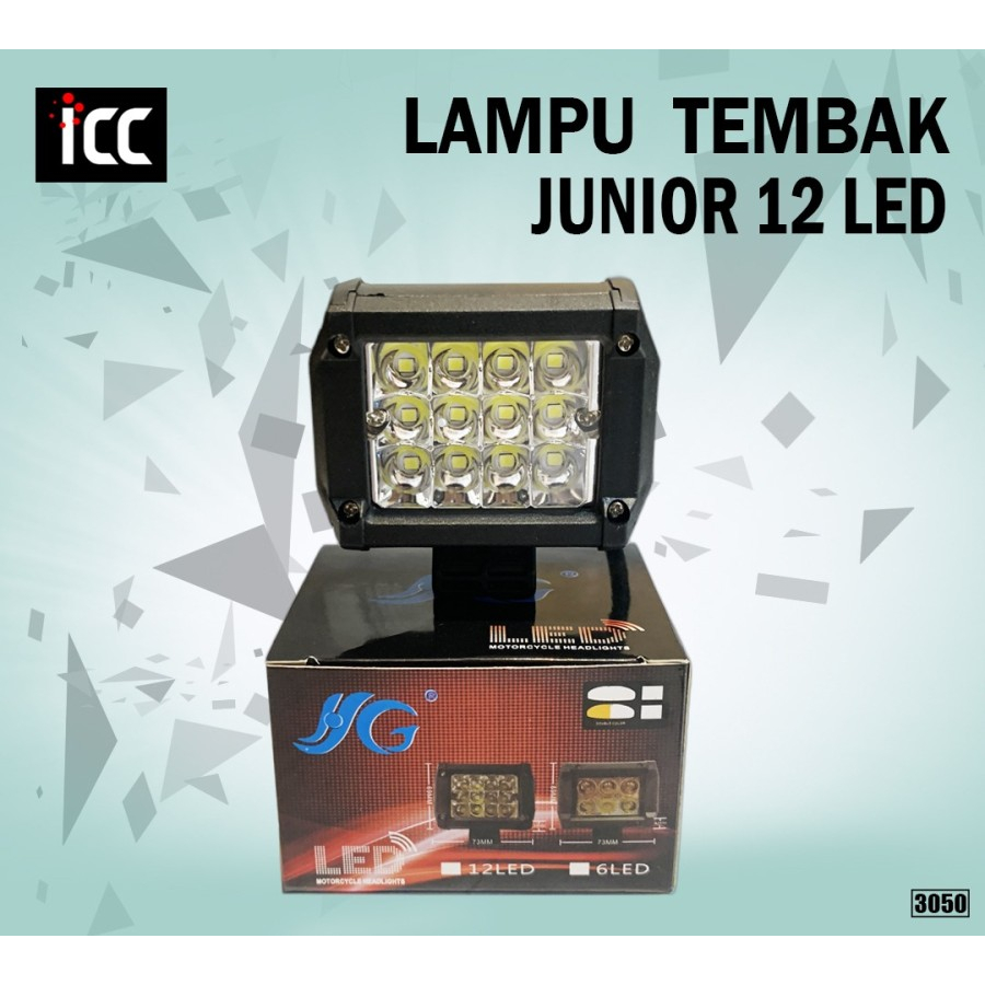 LAMPU TEMBAK LED 12 MATA MINI 12V DC LAMPU SOROT WORKLIGHT 12 LED