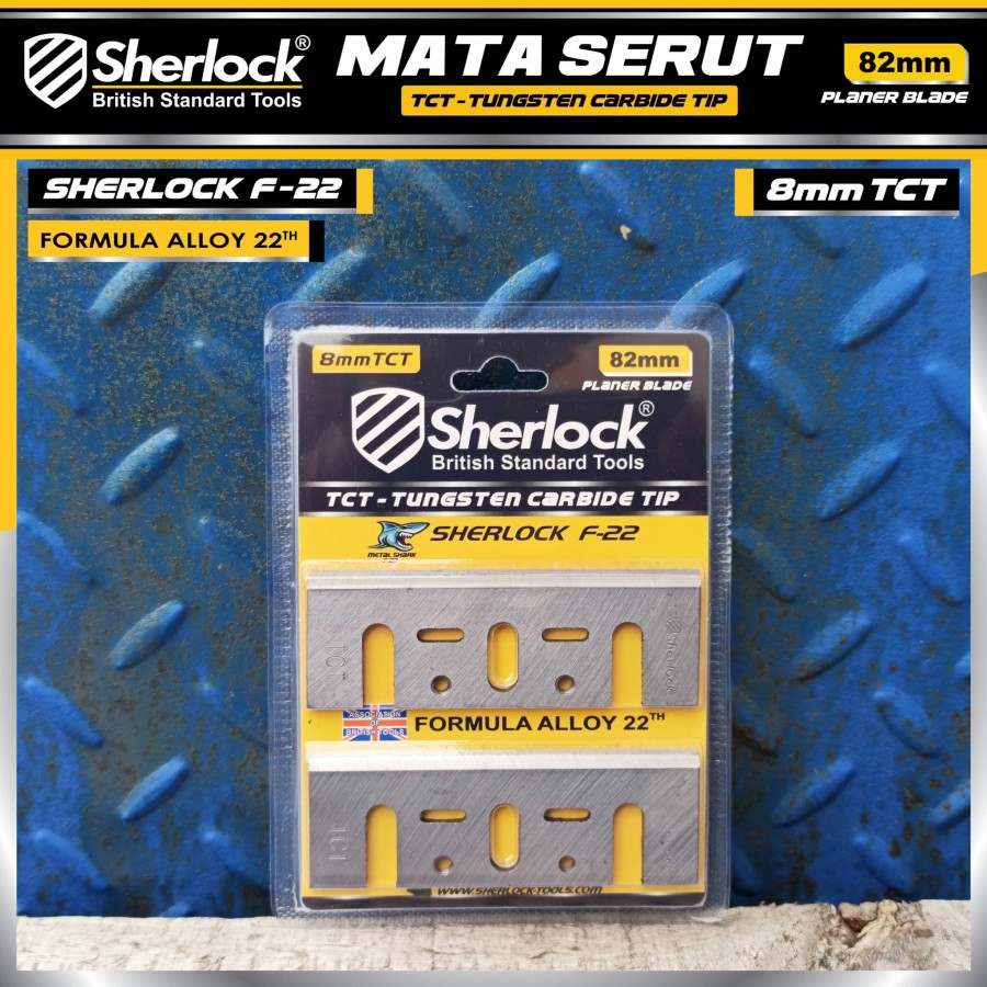 Mata Pisau Serut Kayu Mesin Planer TCT Sherlock 82 mm (extra Life 35%)