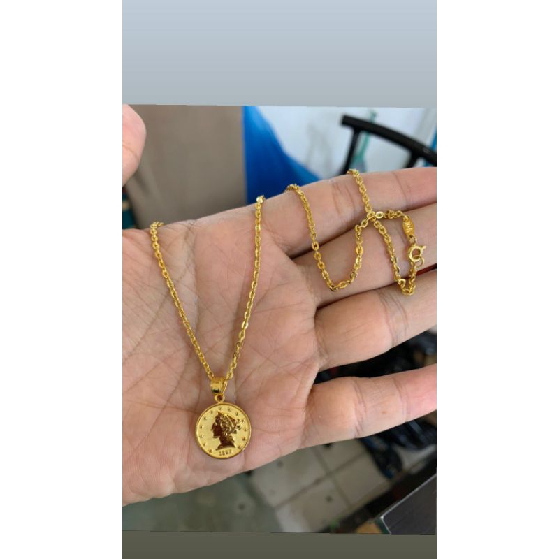 Set Kalung Rupiah Emas 22