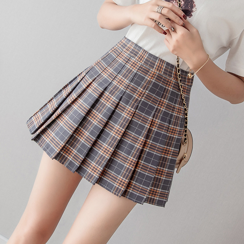 TJM RK382 Korean Rok Mini Tartan Skirt Tennis Skirt Rok Lipit Motif Kotak Kotak