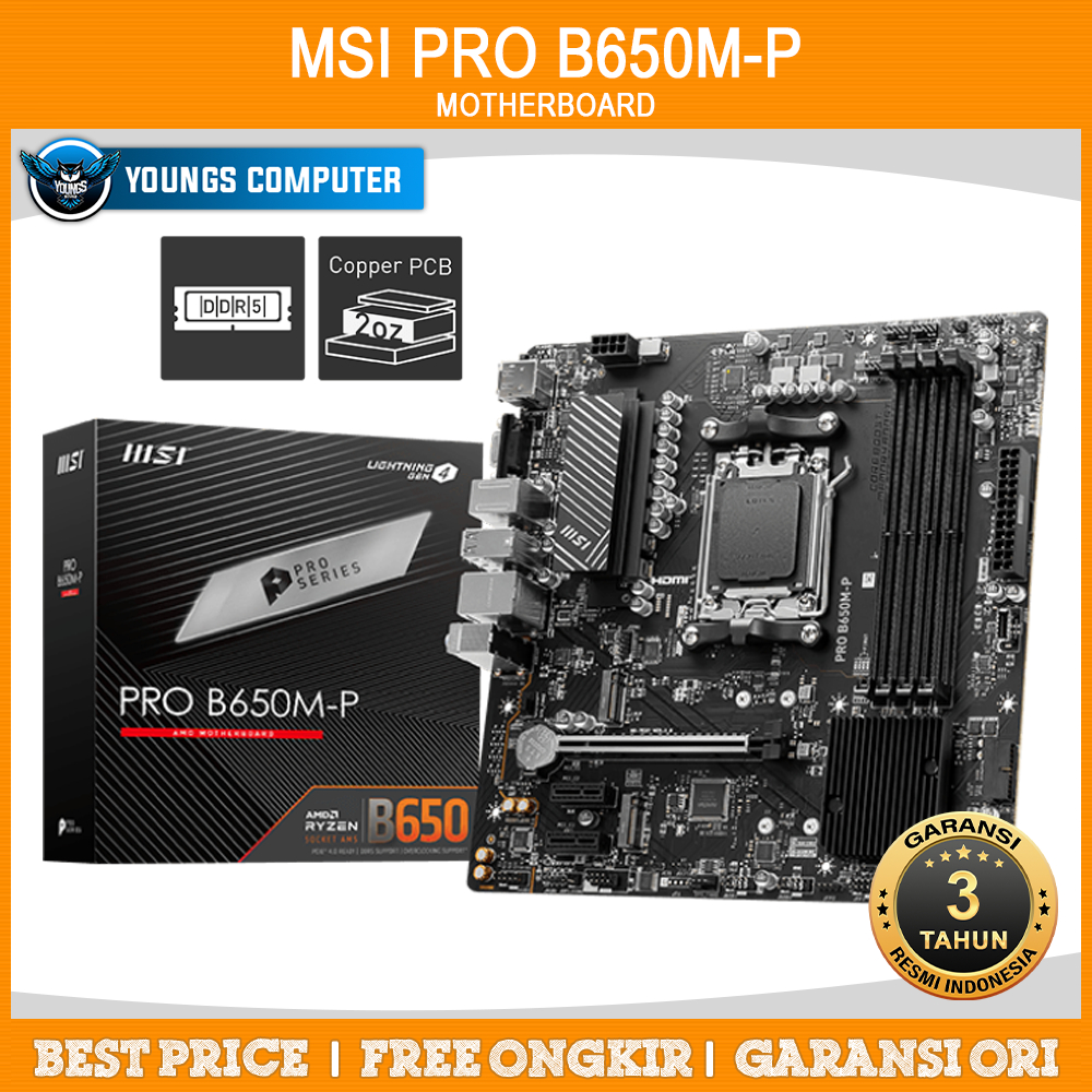 MSI PRO B650M-P DDR5 | MOTHERBOARD AMD RYZEN B650 AM5 mATX