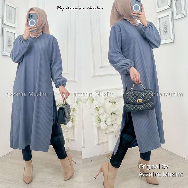 AM - Kimia Long Tunik LD100-110 / Tunik Wanita Panjang Belah samping