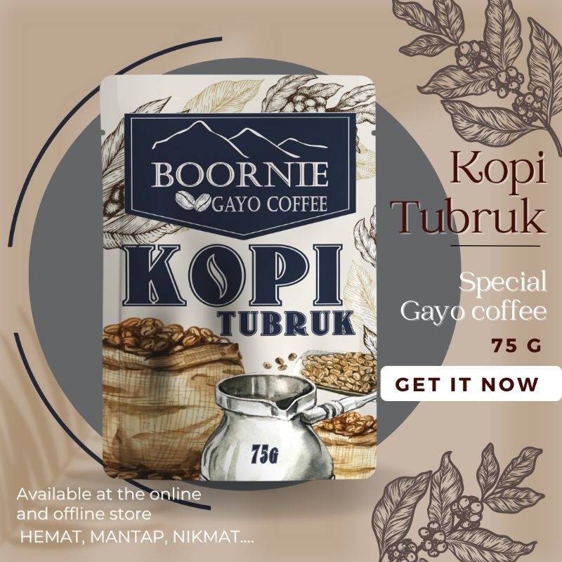 

Kopi Tubruk Pure Special Gayo 75g Kopi tubruk hemat, mantab, nikmat pure gayo coffee umah kopi gayo