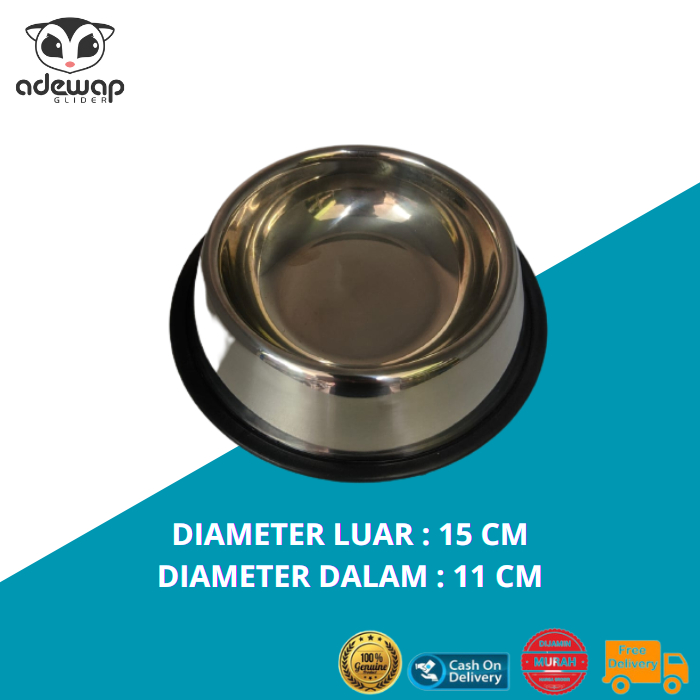 ADEWAP GLIDER Tempat Makan Stainless Steel Sugar Glider