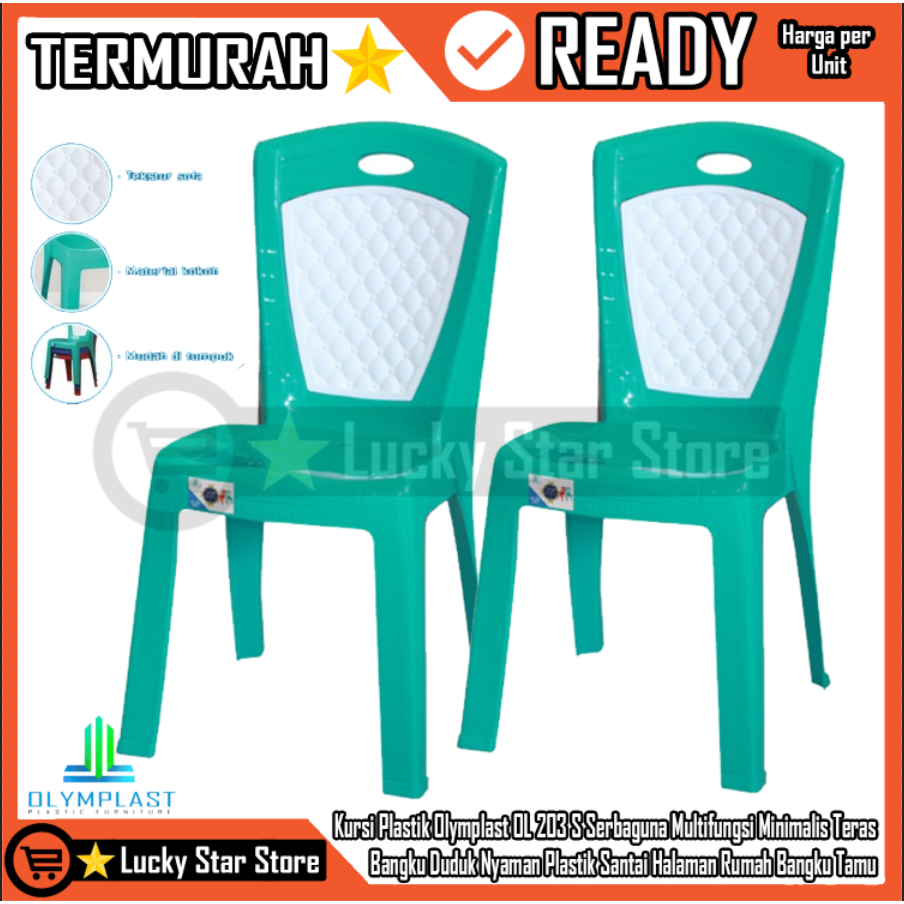 Kursi Plastik Olymplast OL 203 S Serbaguna Multifungsi Minimalis Teras Bangku Duduk Nyaman Plastik S