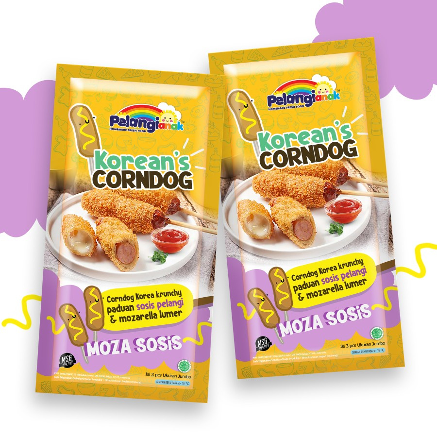 

Pelangi Corndog Sosis Keju Mozarella isi 3pcs Ukuran Jumbo Non MSG & Non Pengawet