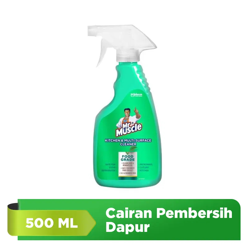 PEMBERSIH DAPUR SPRAY FOOD GRADE MR MUSCLE KITCHEN MULTI SURFACE CLEANER 500 ML