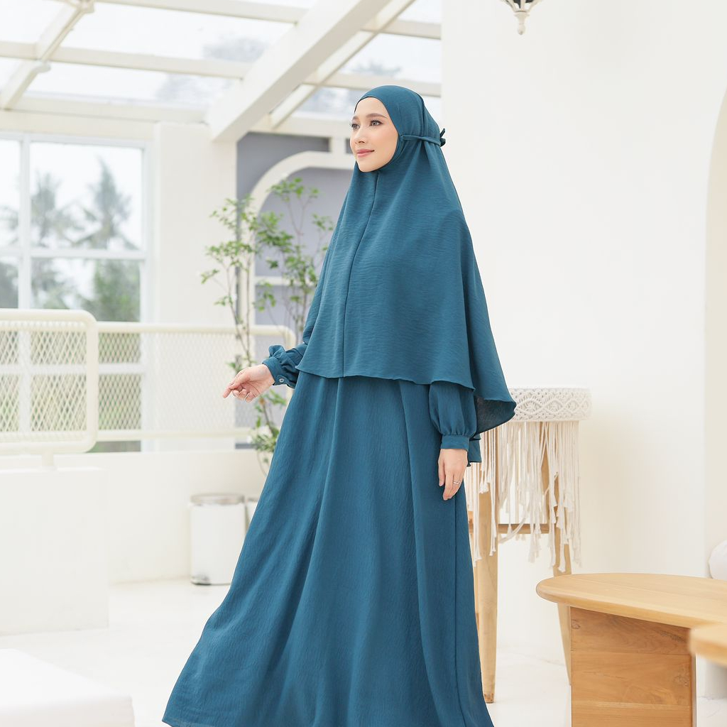 Nadiraa Hijab Haziqa Dress One set Khimar/DRESS SYARI/ DRESS MURAH/DRESS SET HIJAB SYARI