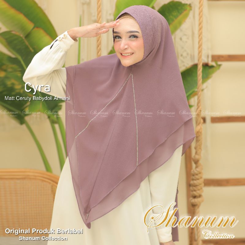 TERPOPULER Shanum - Jilbab Hijab Khimar Syari AYANA Ceruty Babydoll 2 Layer/Kerundung Instan Jumbo