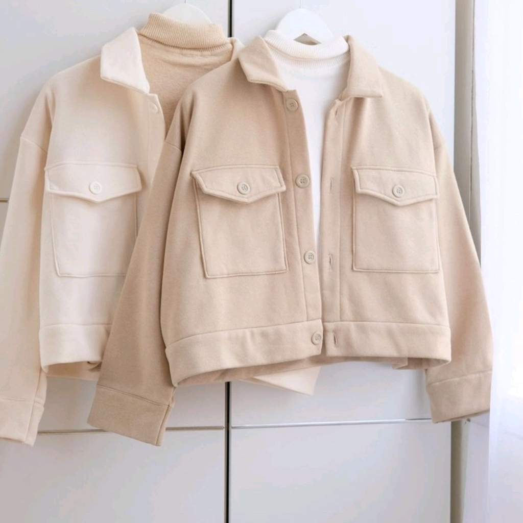 Wanita Cardigan Outer Jaket Cardigan Wanita Outer Sweater Bahan Fleece Tebal Hangat Outer Wanita Swe