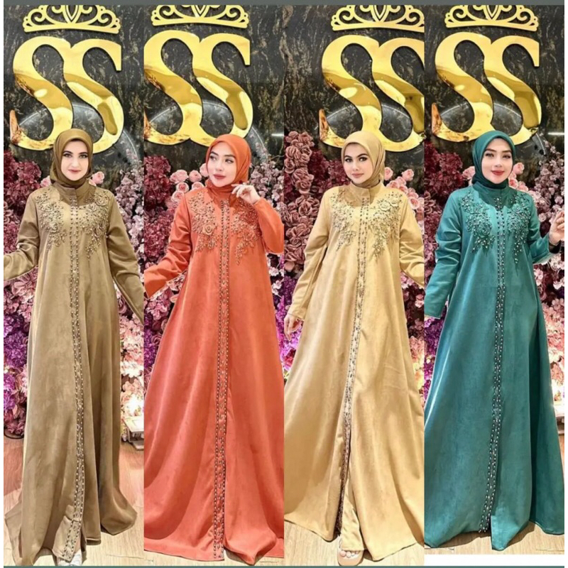 Gamis/Dress Suede import ori by SHELLASAUKIA