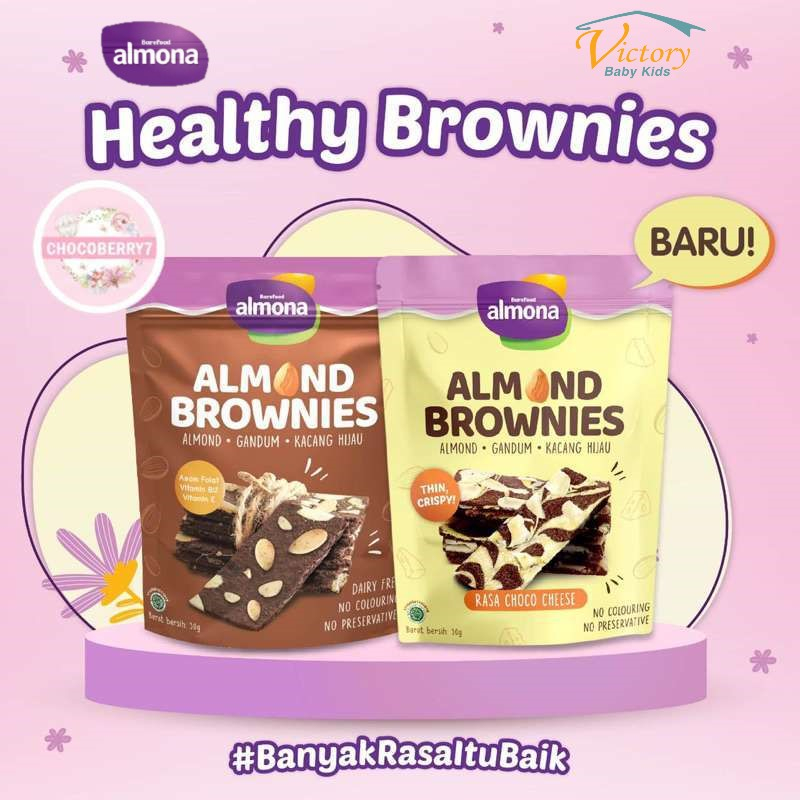 

Almona Almond Brownies 2 Rasa 50gr - Snack Sehat Cemilan Diet