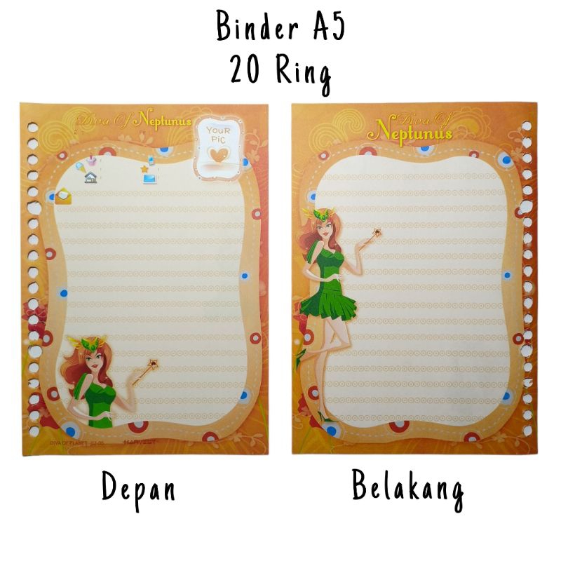 PRELOVED - 10 Lembar Isi Binder A5 Refill Binder A5 Binder Harvest Kertas Binder Langka Orji File