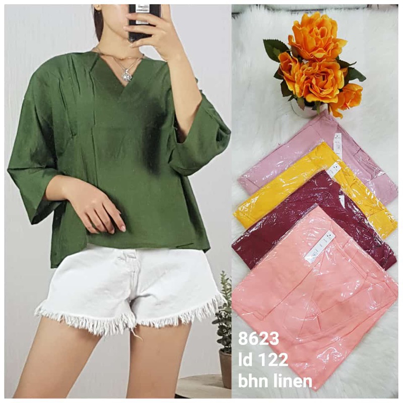 BLOUSE LINEN IMPORT/ ATASAN LINEN JUMBO BANGKOK