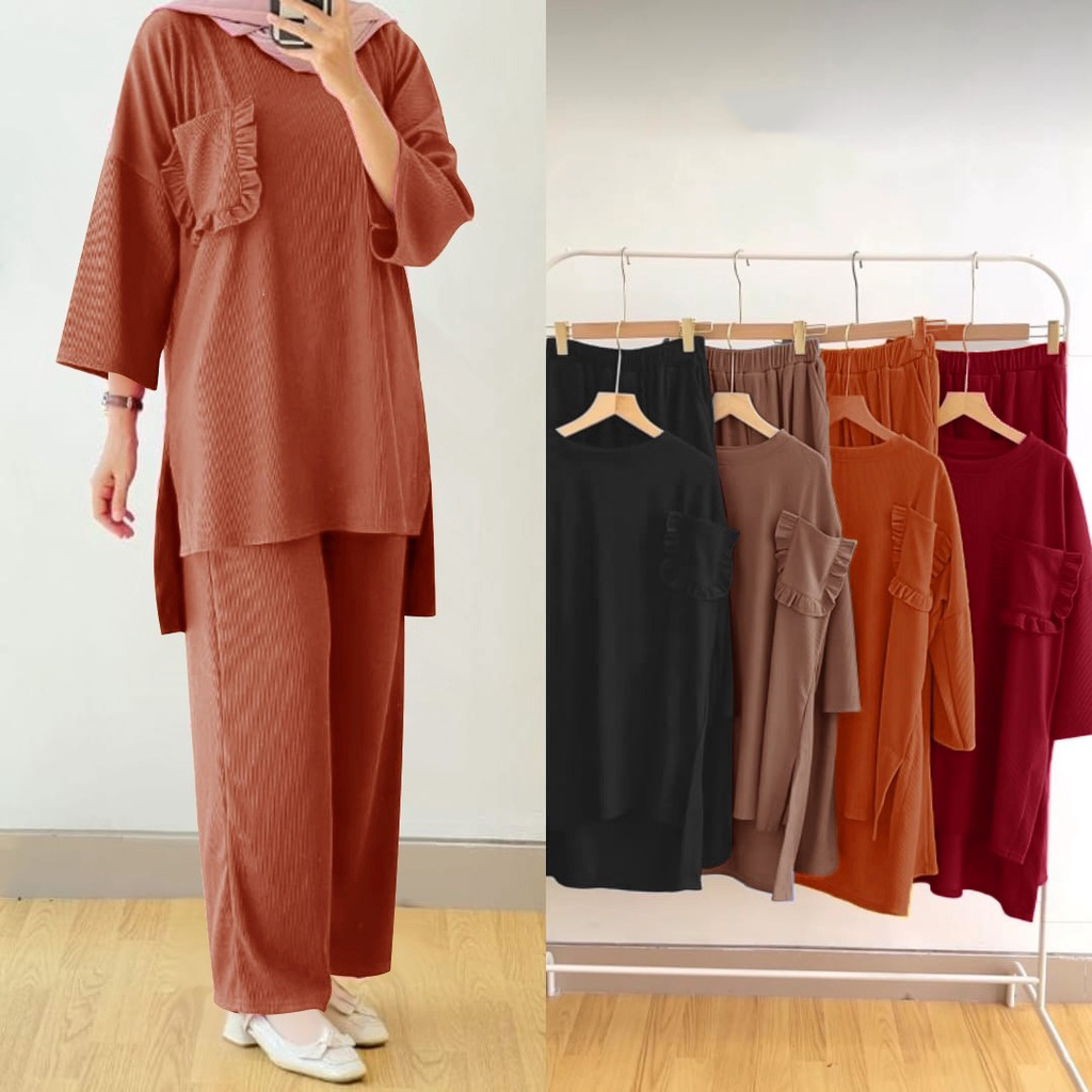 [COD] Shazfa.apparel - Pakaian Muslim Wanita Setelan Wanita Terhits Velove Set Viral